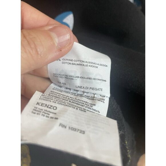 Kenzo monogram tiger sweatshirt Sz S Crew neck Embroidered Designer Graphic - Picture 6 of 7